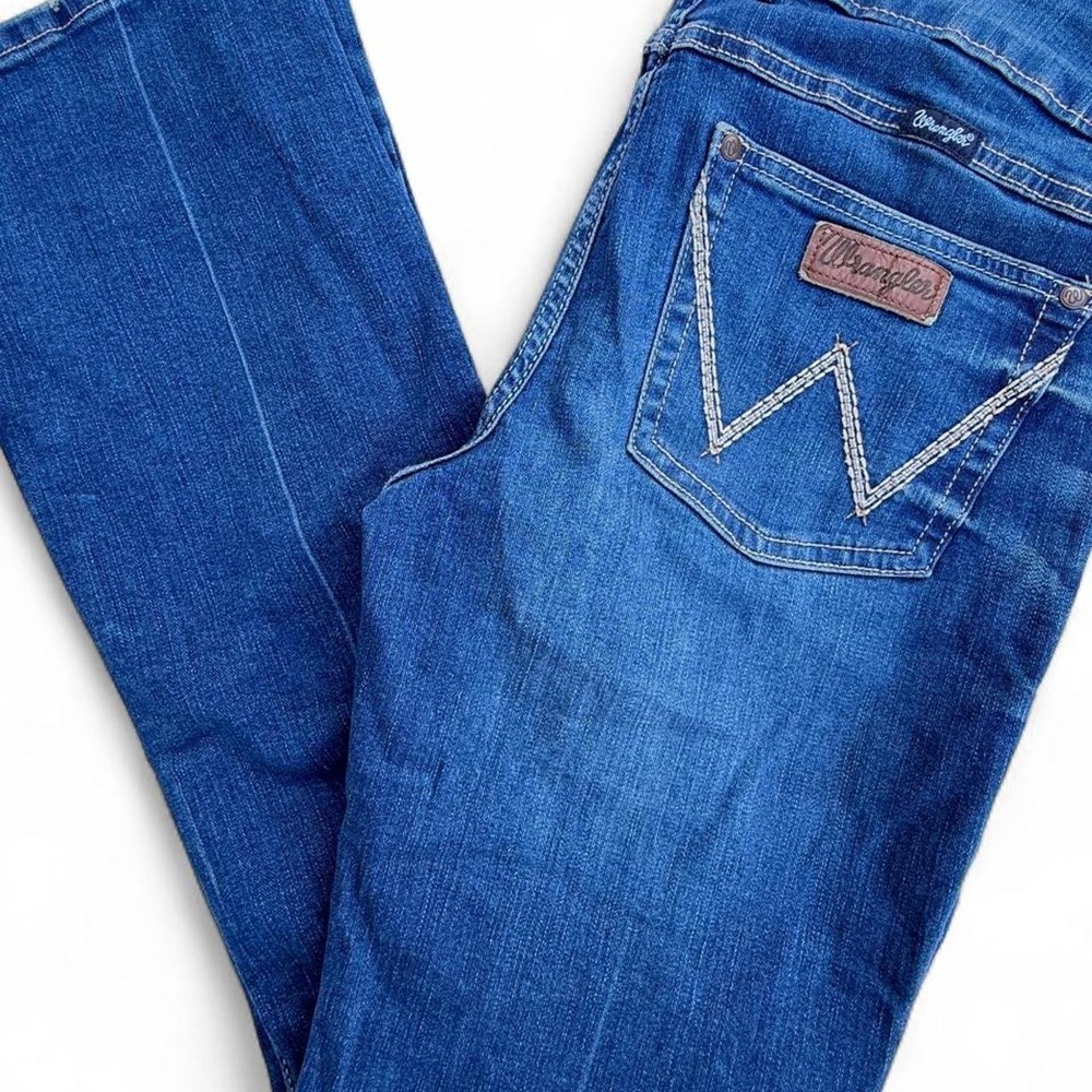 Wrangler Bootcut Blue Jeans Women's Size 9 Distressed Cowgirl Denim